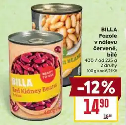 Billa BILLA Fazole v nálevu červené, bílé nabídka
