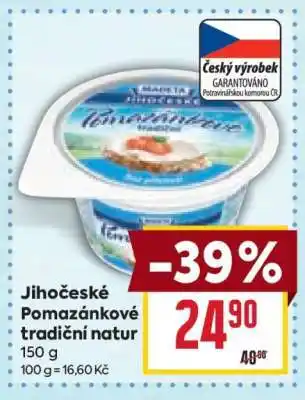 Billa Jihočeské Pomazánkové tradiční natur nabídka
