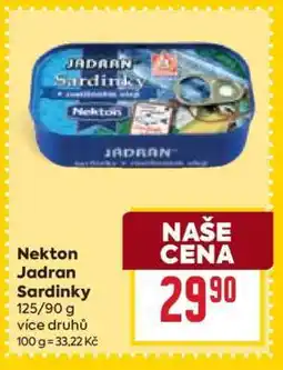 Billa Nekton Jadran Sardinky nabídka