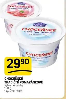 Flop Choceňské tradiční pomazánkové nabídka