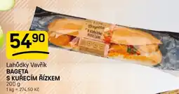 Flop Lahůdky vavřík bageta s kuřecím řízkem nabídka