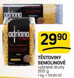 Flop Těstoviny semolinové nabídka