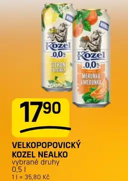 Flop Velkopopovický kozel nealko nabídka