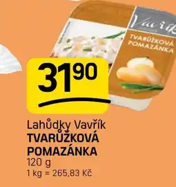 Flop Lahůdky vavřík tvarůžková pomazánka nabídka