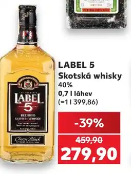Kaufland LABEL 5 Skotská whisky 40% nabídka