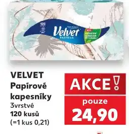 Kaufland VELVET Papírové kapesníky nabídka