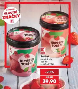 Kaufland Sorbet nabídka