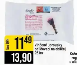 Jip Vlhčené ubrousky odličovací na obličej nabídka