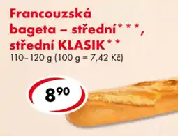 CBA Francouzská bageta - střední* střední KLASIK nabídka