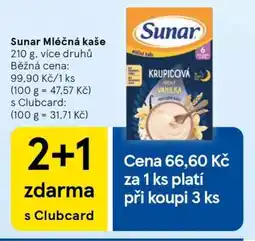 Tesco Sunar mléčná kaše nabídka