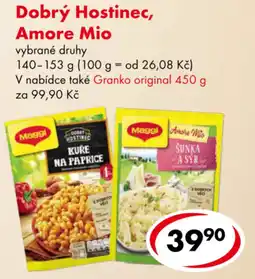 CBA Maggi Dobrý Hostinec, Amore Mio nabídka