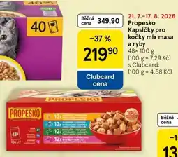 Tesco Propesko Kapsičky pro kočky mix masa a ryby nabídka