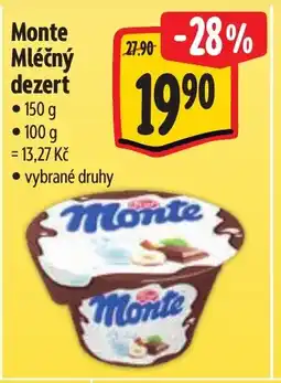 Albert Monte Mléčný dezert nabídka