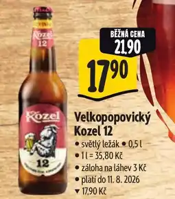 Albert Velkopopovický Kozel 12 nabídka