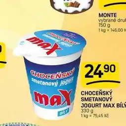 Flop CHOCEŇSKÝ SMETANOVÝ JOGURT MAX BÍLY nabídka