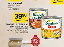 Flop BONDUELLE ZELENINA | BON MENU FAZOLE vybrané druhy 340-430 g/PP 265-430 g nabídka