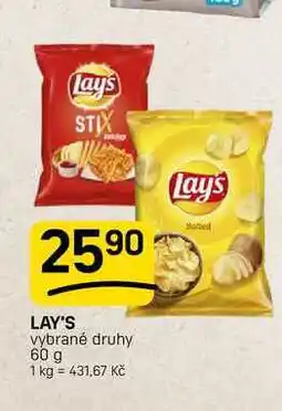 Flop LAY'S vybrané druhy nabídka