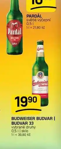 Flop BUDWEISER BUDVAR | BUDVAR 33 vybrané druhy nabídka