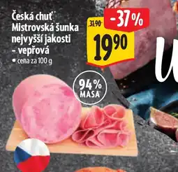 Albert Česká chuť Mistrovská šunka nejvyšší jakosti - vepřová nabídka