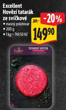 Albert Excellent Hovězí tatarák ze svíčkové nabídka