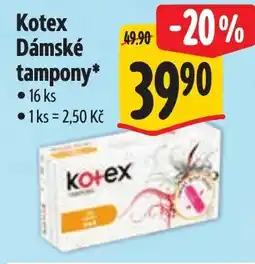 Albert Kotex Dámské tampony nabídka