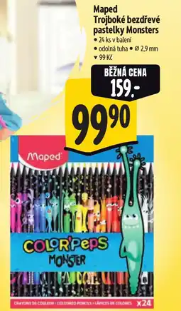 Albert Maped Trojboké bezdřevé pastelky Monsters nabídka