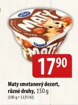 Bala Maty smetanový dezert nabídka
