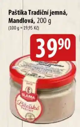 Bala Paštika Tradiční jemná, Mandlová nabídka