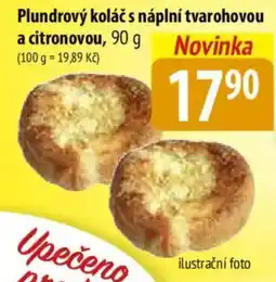 Bala Plundrový koláč s náplní tvarohovou a citronovou nabídka