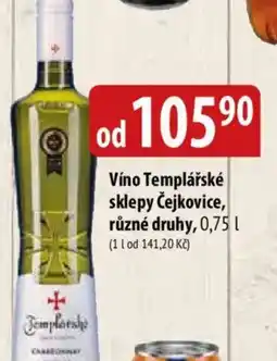 Bala Víno Templářské sklepy Čejkovice nabídka