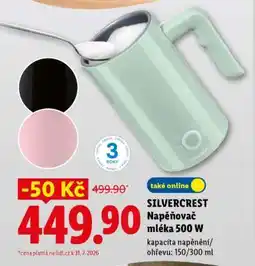 Lidl SILVERCREST NAPĚŇOVAČ MLÉKA 500 W nabídka