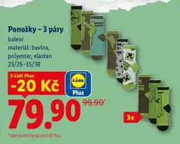 Lidl PONOŽKY – 3 PÁRY nabídka