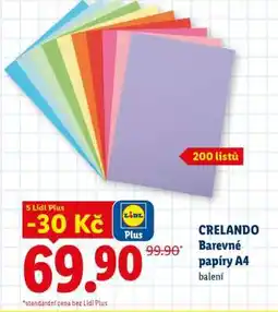 Lidl CRELANDO Barevné papíry A4 nabídka