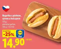 Lidl Bagetka s párkem, sýrem a kečupem nabídka