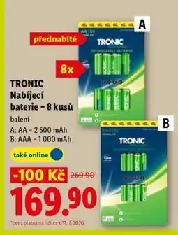 Lidl TRONIC Nabíjecí baterie – 8 kusů nabídka