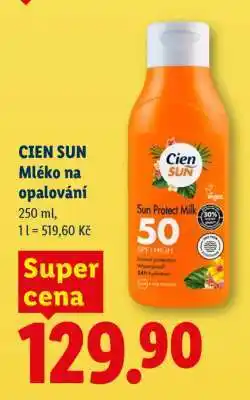 Lidl Cien sun MLÉKO NA OPALOVÁNÍ nabídka