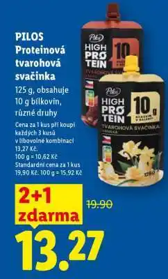 Lidl Pilos Proteinová tvarohová svačinka nabídka