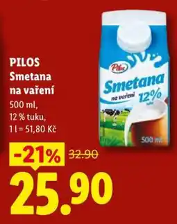 Lidl PILOS SMETANA NA VAŘENÍ nabídka