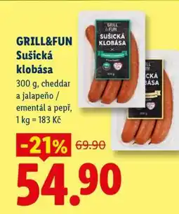 Lidl GRILL&FUN Sušická klobása nabídka
