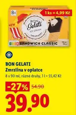 Lidl BON GELATI Zmrzlina v oplatce nabídka