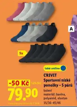 Lidl CRIVIT Sportovní nízké ponožky – 5 párů nabídka