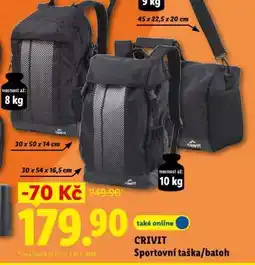Lidl CRIVIT SPORTOVNÍ TAŠKA/BATOH nabídka