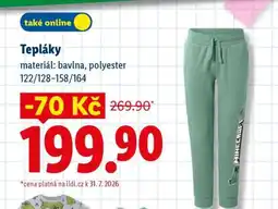 Lidl Tepláky nabídka