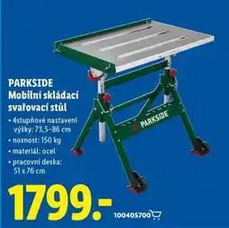 Lidl PARKSIDE Mobilní skládací svářovací stůl nabídka
