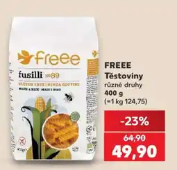 Kaufland Freee Těstoviny nabídka