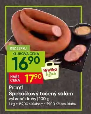 Hruška Prantl Špekáčkový točený salám nabídka