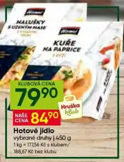 Hruška Hotové jídlo nabídka