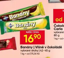 Hruška Banány/višně v čokoládě nabídka