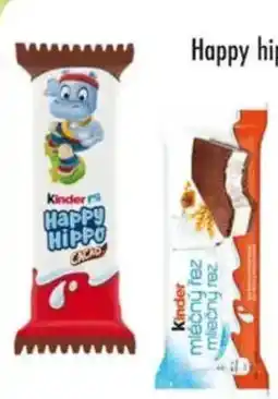 Qanto Kinder Happy hippo, Happy Hippo Cocoa, mléčný řez nabídka
