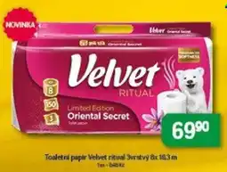 Brněnka Toaletni papir Velvet ritual nabídka